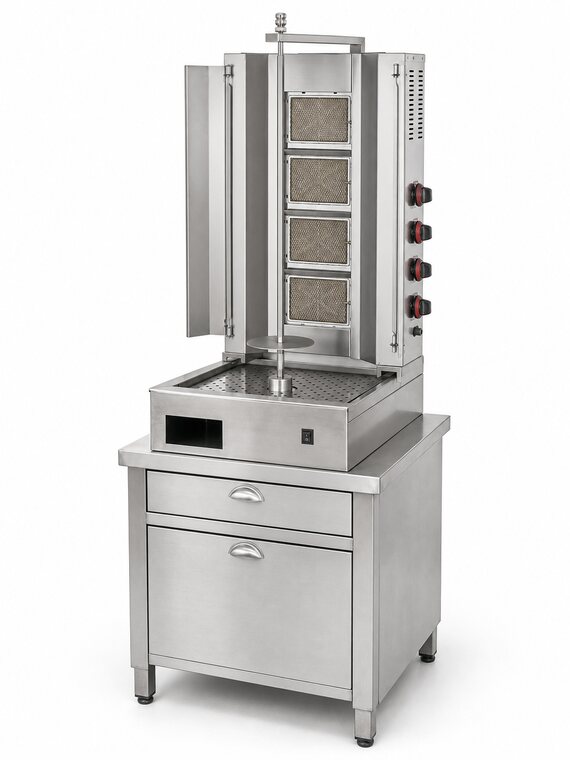 Döner Ocaklı Çekmeceli Tezgah