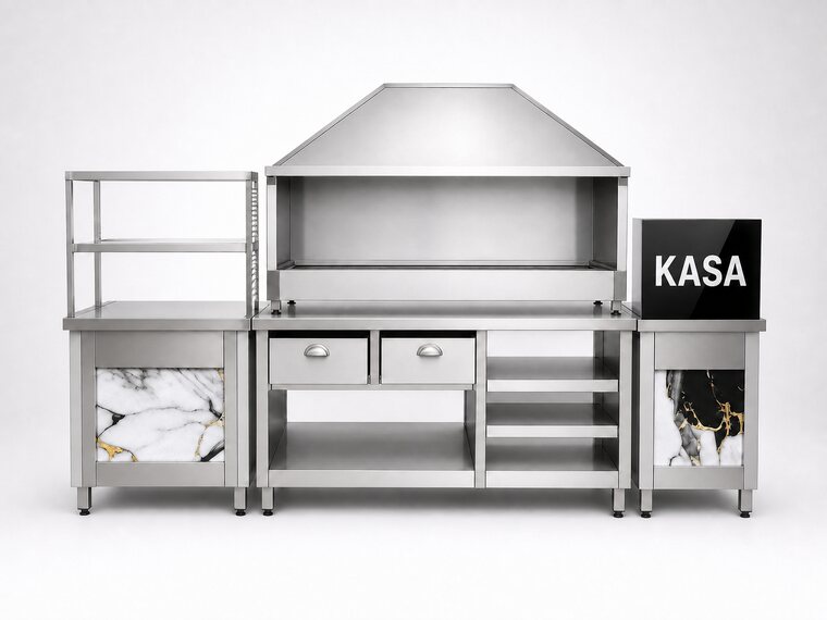 Kebap Ocaklı Servis ve Kasa Seti